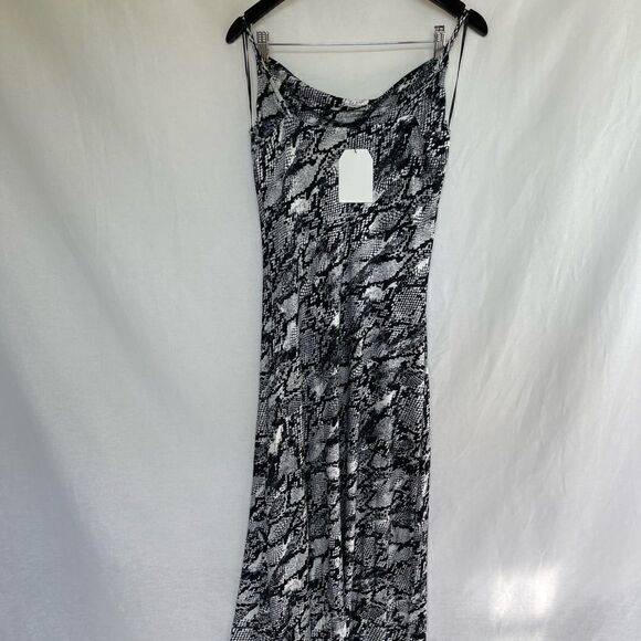 Black and white snake print cowl neck maxi dress - Picture 8 of 11